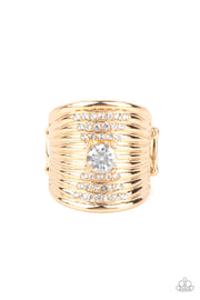 Paparazzi ♥ Crystal Corsets - Gold ♥ Ring