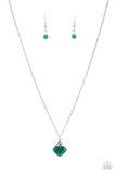 PAPARAZZI "GRACEFULLY GEMSTONE" GREEN NECKLACE & EARRING SET