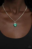 PAPARAZZI "GRACEFULLY GEMSTONE" GREEN NECKLACE & EARRING SET